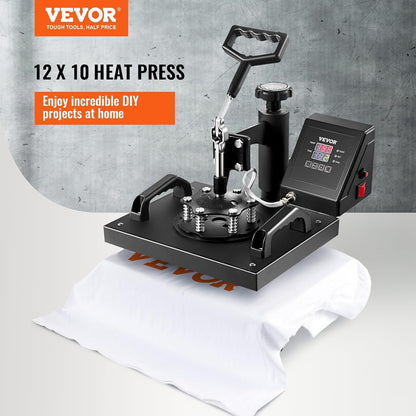 Heat Press, T Shirt Press Machine 12X10Inch T-Shirt Press Heat Press 30X23Cm Printing Machine Heat Transfer Sublimation Machine for T-Shirts