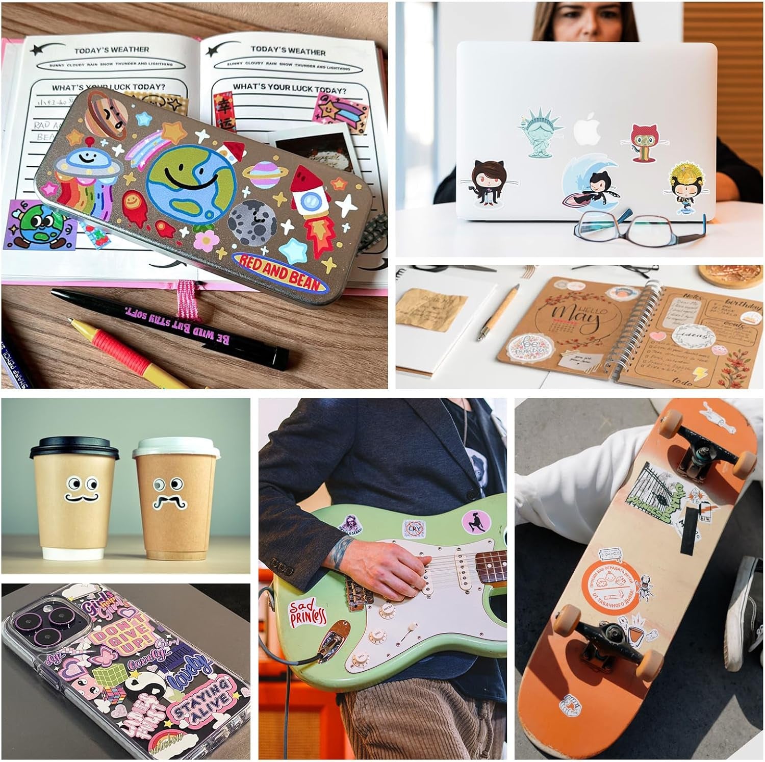 Sublimation Sticker Paper - 50 Pcs Glossy Transparent Waterproof Sublimation Stickers 8.5 * 11In for Decoration