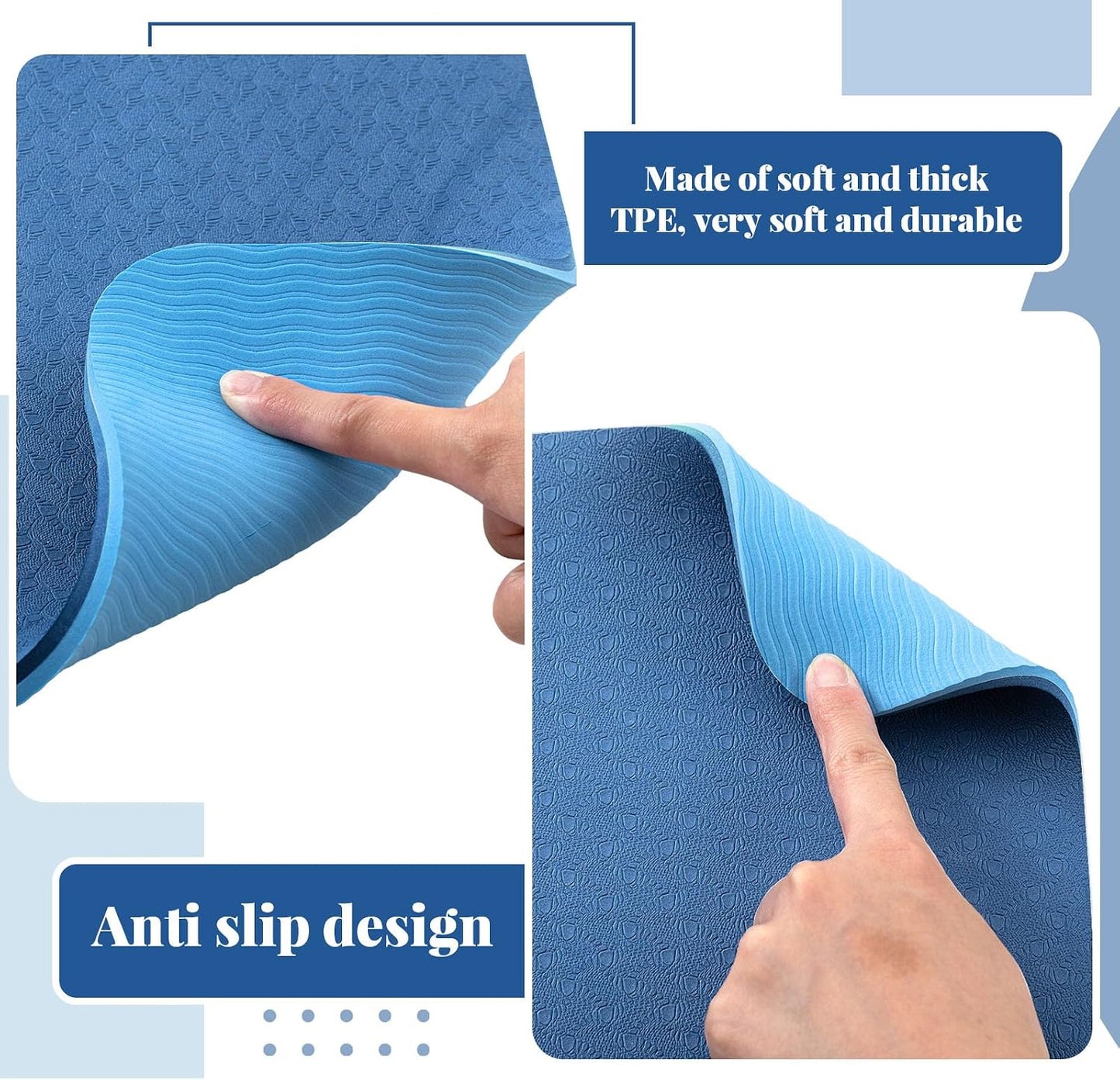 Drydiet 3 Pcs Sewing Machine Muffling Mat Pedal Mat Sewing Machine Pad No Slip Rubber Stay in Place Mats for Calms Vibration(Blue,15 X 20 Inch,14 X 9 Inch,14 X 11 Inch)