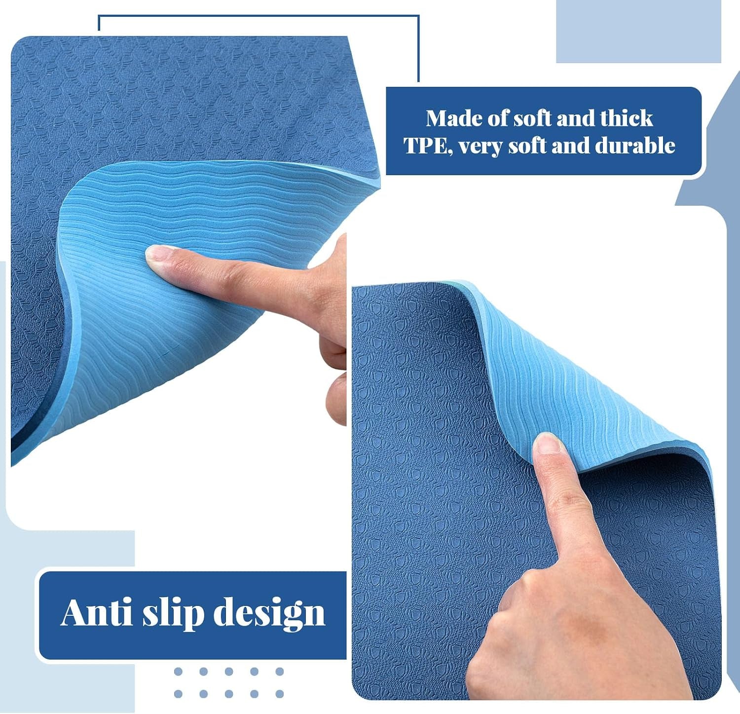 Drydiet 3 Pcs Sewing Machine Muffling Mat Pedal Mat Sewing Machine Pad No Slip Rubber Stay in Place Mats for Calms Vibration(Blue,15 X 20 Inch,14 X 9 Inch,14 X 11 Inch)