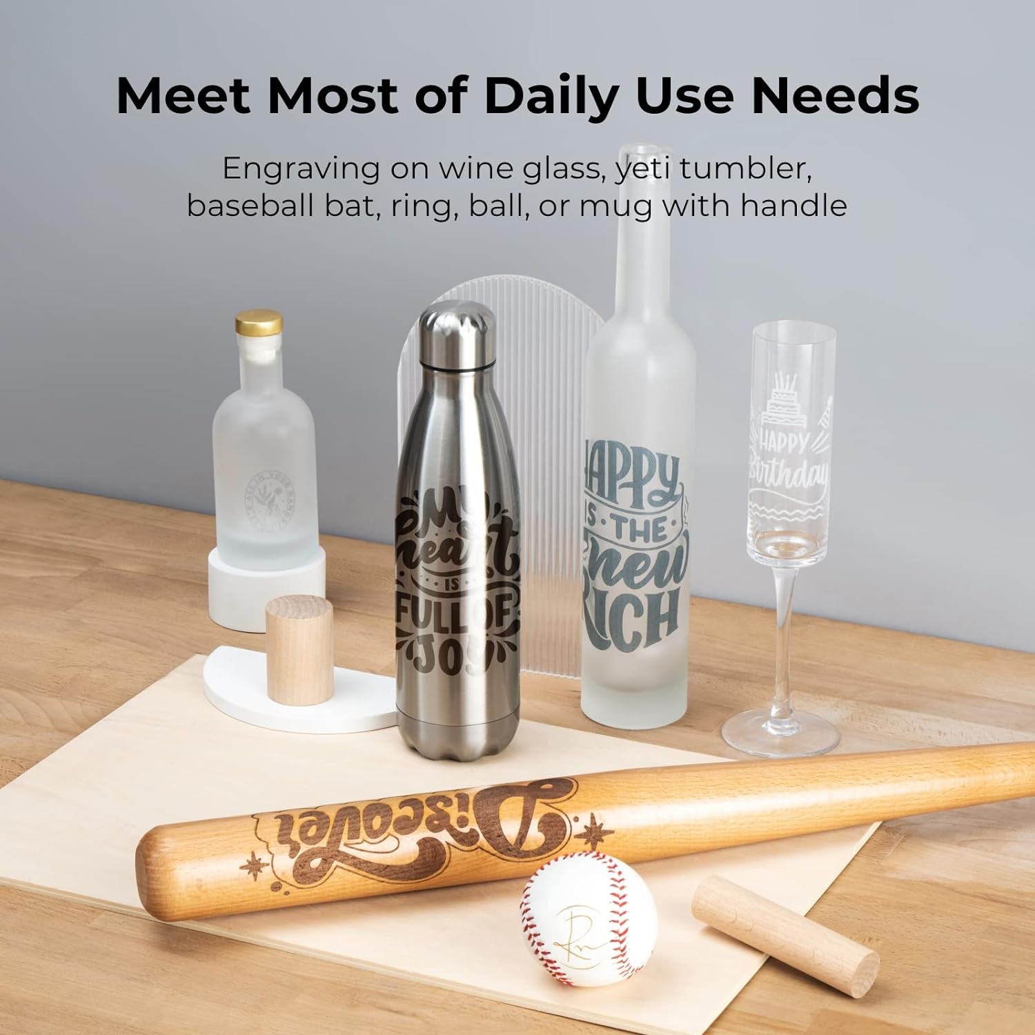 RA2 Pro for  S1, F1, F1 Ultra, P2, M1 Ultra and Most Laser Engraver (Must with Riser), Y-Axis Rotary Roller for Engraving Cylindrical Objects, Wine Glass, Tumbler, Engraver Accessory