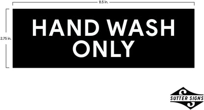Hand Wash Only Sticker Signs | Workplace Hygiene Reminder for Restaurants, Commercial Kitchens, Hospitals, Clinics, and Medical Facilities (Pack of 2)