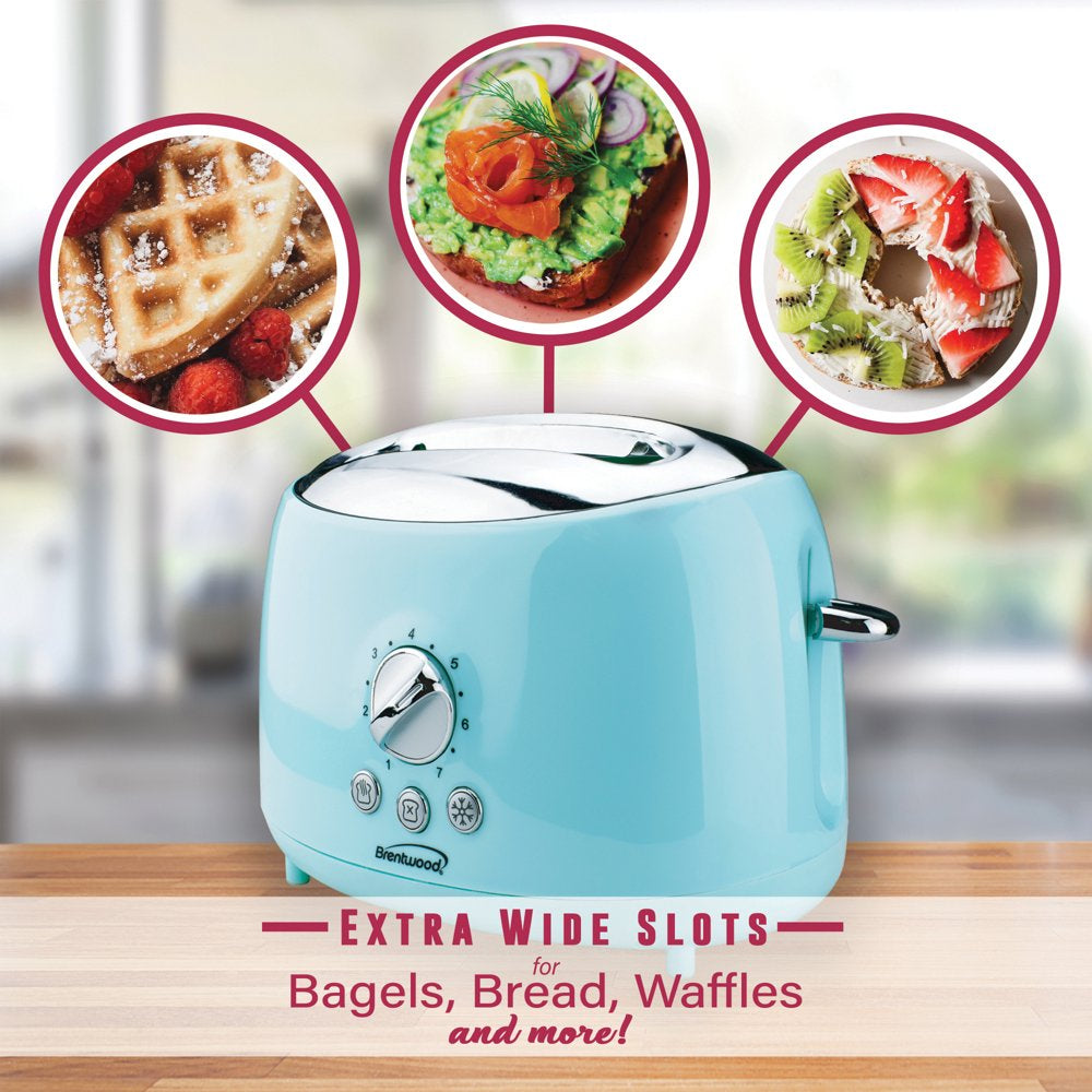 Cool-Touch 2-Slice Retro Toaster with Extra-Wide Slots (Blue)