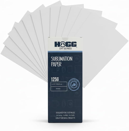 Hogg Sublimation Paper 4 X 9.5, 110 Sheets, 125 GSM, 4 X 9.5 Sublimation Paper for Tumblers, Papel Para Sublimacion, Compatible with Sawgrass and Epson, Heat Transfer Sheets, Printer Supplies