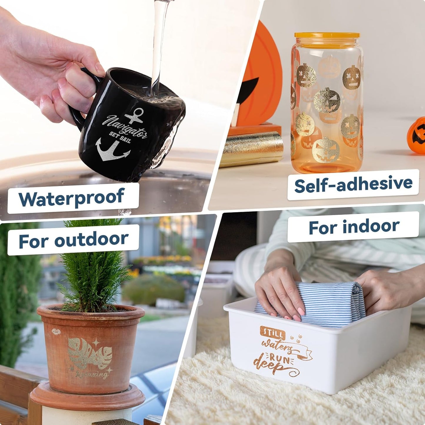 Textured Metallic Permanent Vinyl 12" X 6FT & 100 Sheets Printable Vinyl Sticker Paper