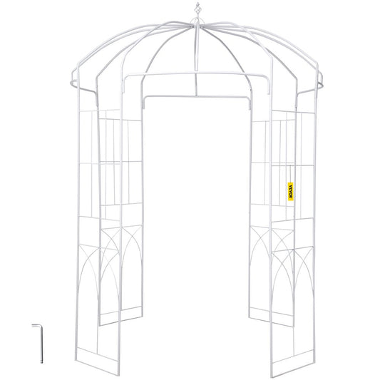 Birdcage Shape Gazebo Pergola 9' X 6.6' for Wedding Outdoor Garden, White