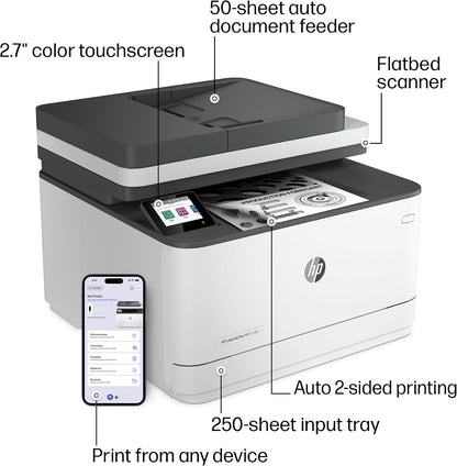 HP Laserjet Pro MFP 3105Sdw Wireless Printer, Print, Scan, Copy, Fast Speeds, Easy Setup, Mobile Printing, Advanced Security, Best-For-Office, Ai-Capable (3G646A)