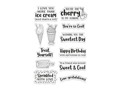 Life Is Sweet - Ice Cream-Themed Sentiment Stamp Set