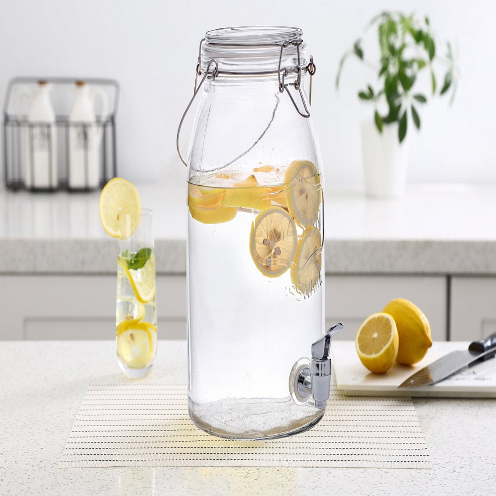 Clear Glass Mason Sun Tea Beverage Dispenser Jar