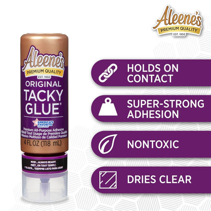 Aleene'S Orignial Tacky Glue for Crafts in Always Ready Bottle, Nontoxic, Dries Clear, 4 Fl Oz