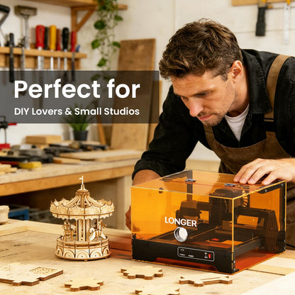 LONGER Ray5 Minis 2.5W Laser Engraver, 12000Mm/Min High-Speed Laser Engraving Machine, 0.01Mm Precision, 130×140Mm Work Area, Beginner-Friendly DIY Engraver for Wood, Acrylic, Leather