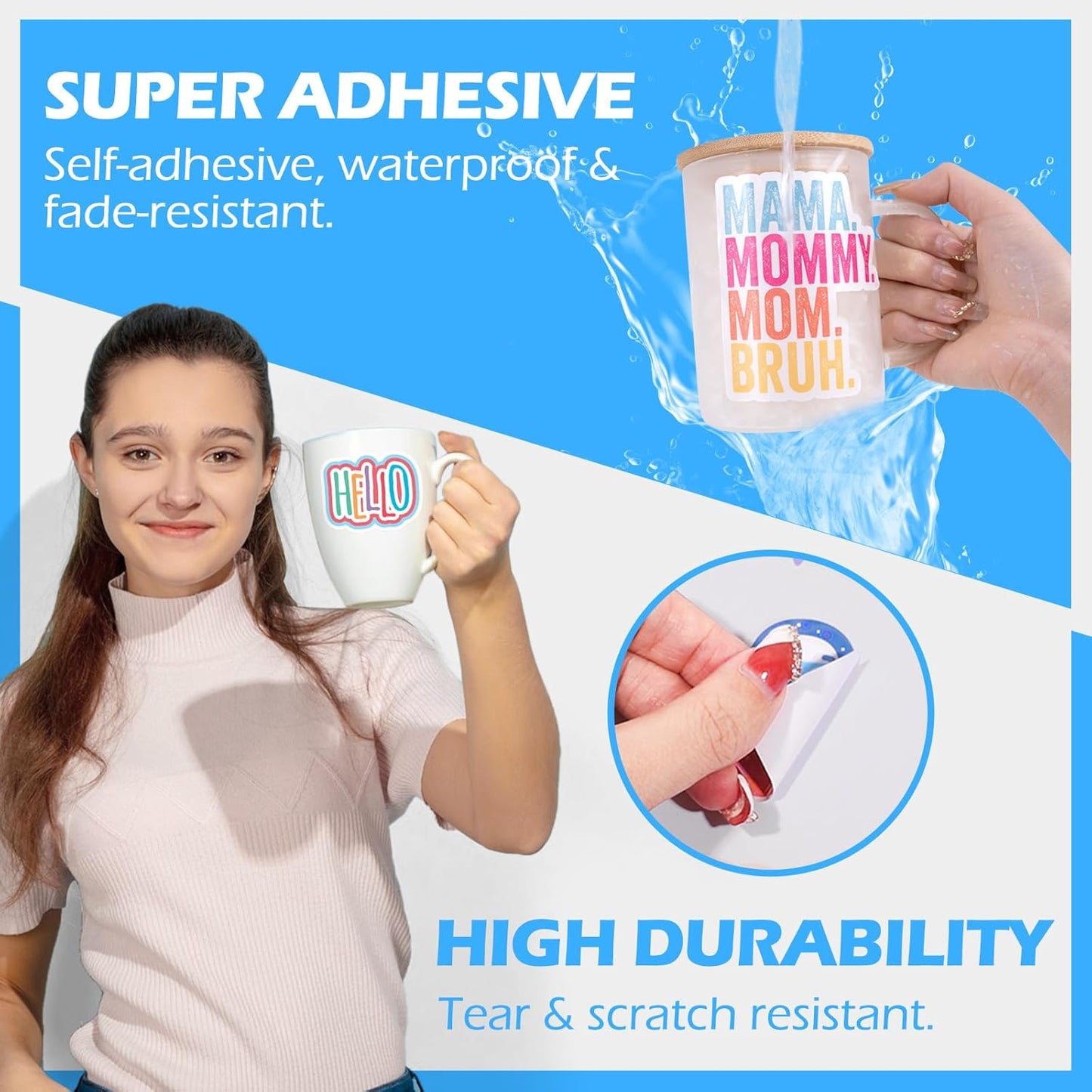 Printable Vinyl Sticker Paper for Inkjet Printer, Glossy Inkjet Printable Vinyl, 8.26" X 11.69" A4 56 Sheets/Pack Printing Paper for Craft Scrap-Booking, Stickers, Labels