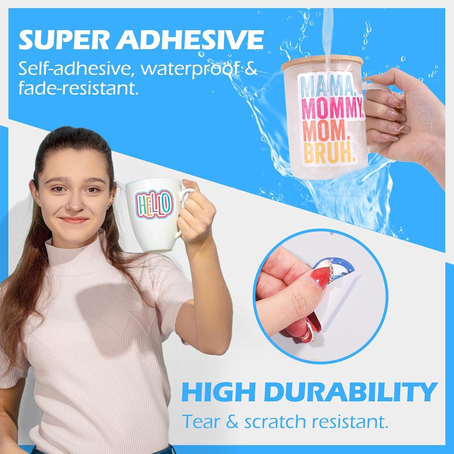 Printable Vinyl Sticker Paper for Inkjet Printer, Glossy Inkjet Printable Vinyl, 8.26" X 11.69" A4 56 Sheets/Pack Printing Paper for Craft Scrap-Booking, Stickers, Labels