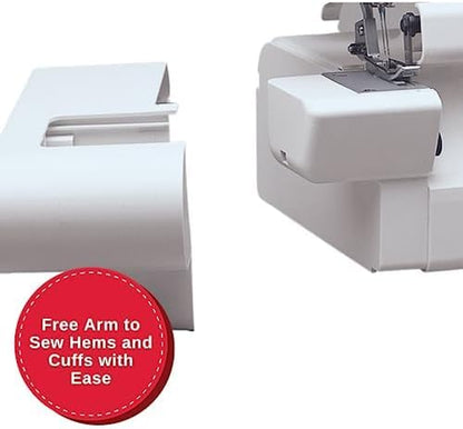 SINGER S14-78 Serger with Accessory Kit | Overlock Machine with 2-3-4 Stitch Capability, 1200 Stitches/Minute, Differential Feed, LED Light & Free Arm, White