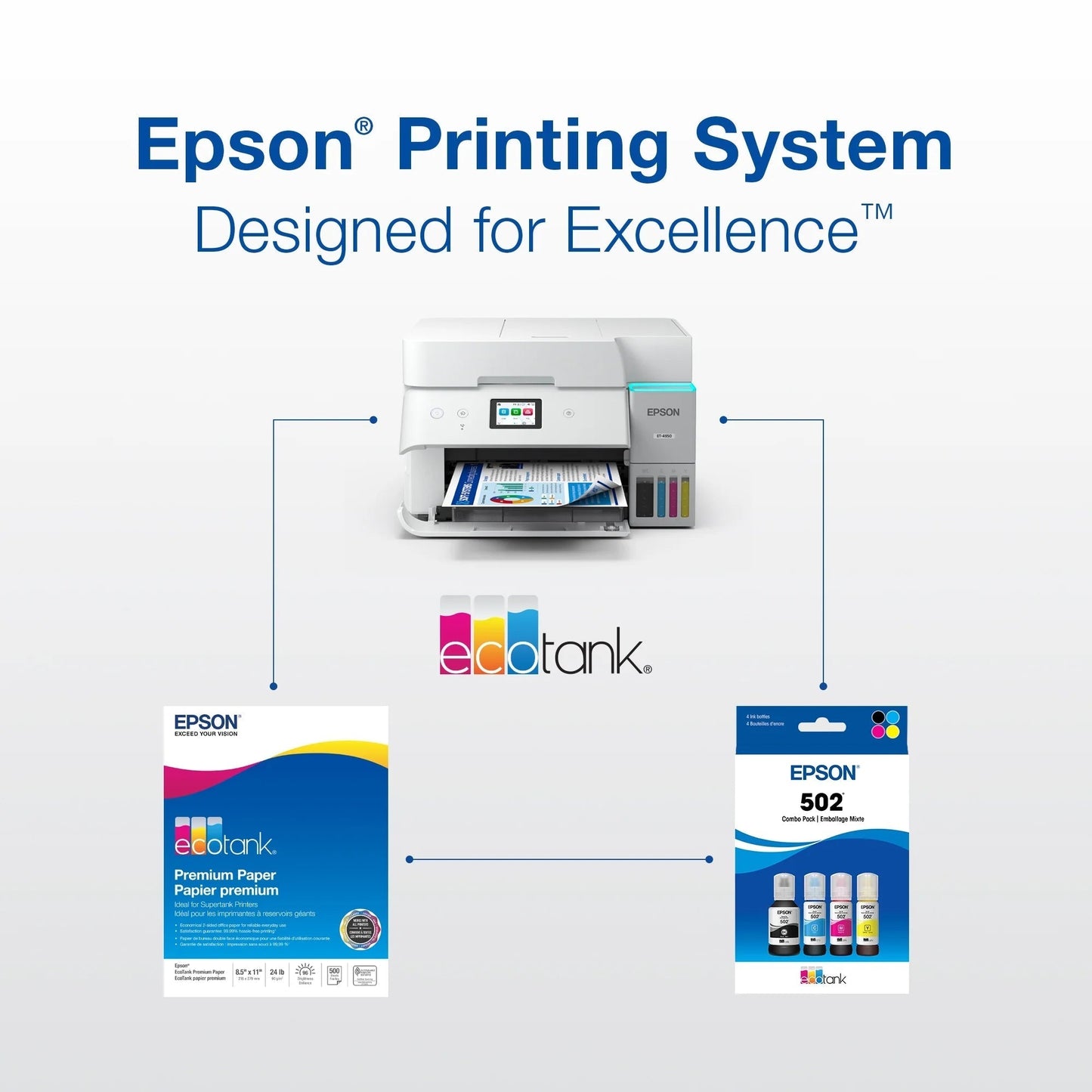 502 Ecotank Ink Ultra-High Capacity Black Bottle Works with ET-2750, ET-2850, ET-2980, ET-2988, ET-3750, ET-3760, ET-3850, ET-4850, and Other Select Ecotank Models