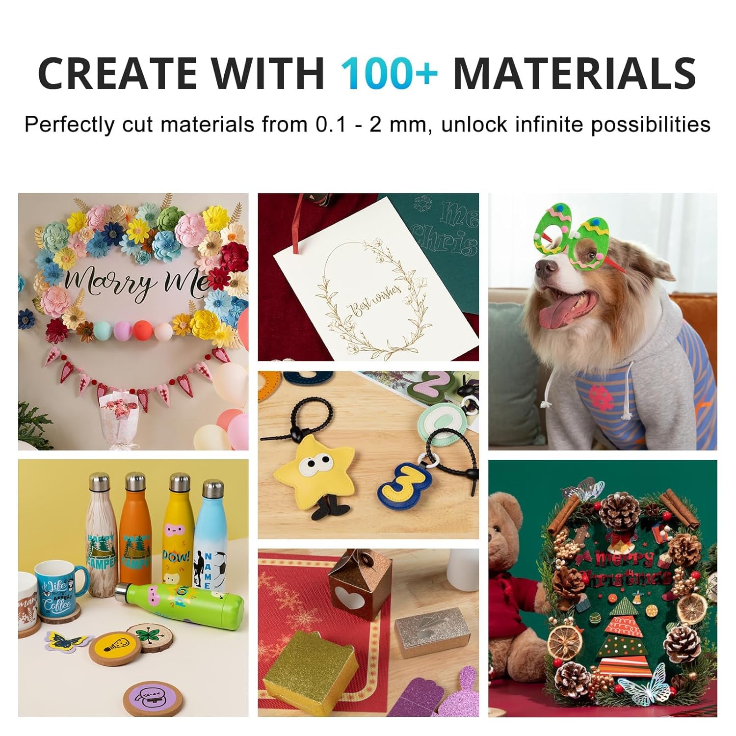 Loklik Cutting Machine 2 & Printable Vinyl Sticker Paper, 100 Sheets Glossy Waterproof Sticker Paper