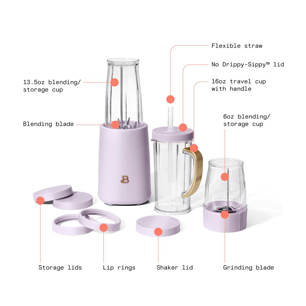 Personal Blender Set with 12 Pieces, 240 W, Lavender by Drew Barrymore