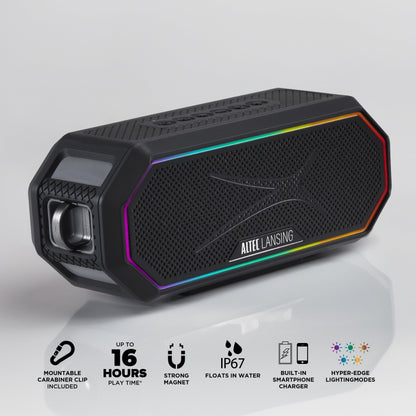 Hydra Jolt 2.0 Everything Proof Wireless Magnetic Portable Bluetooth Speaker, Black