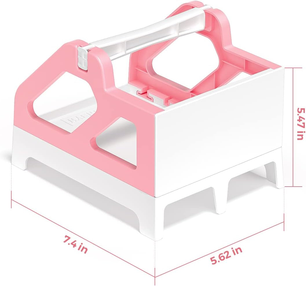 MUNBYN Label Holder for Rolls and Fan-Fold Labels, Thermal Sticker Roll Holder for Desktop Thermal Printer Shipping Supplies Industrial Paper, Pink