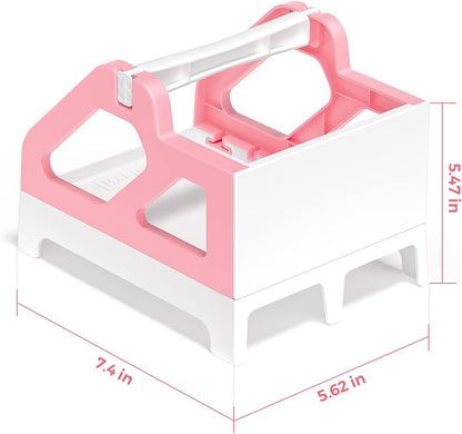 MUNBYN Label Holder for Rolls and Fan-Fold Labels, Thermal Sticker Roll Holder for Desktop Thermal Printer Shipping Supplies Industrial Paper, Pink
