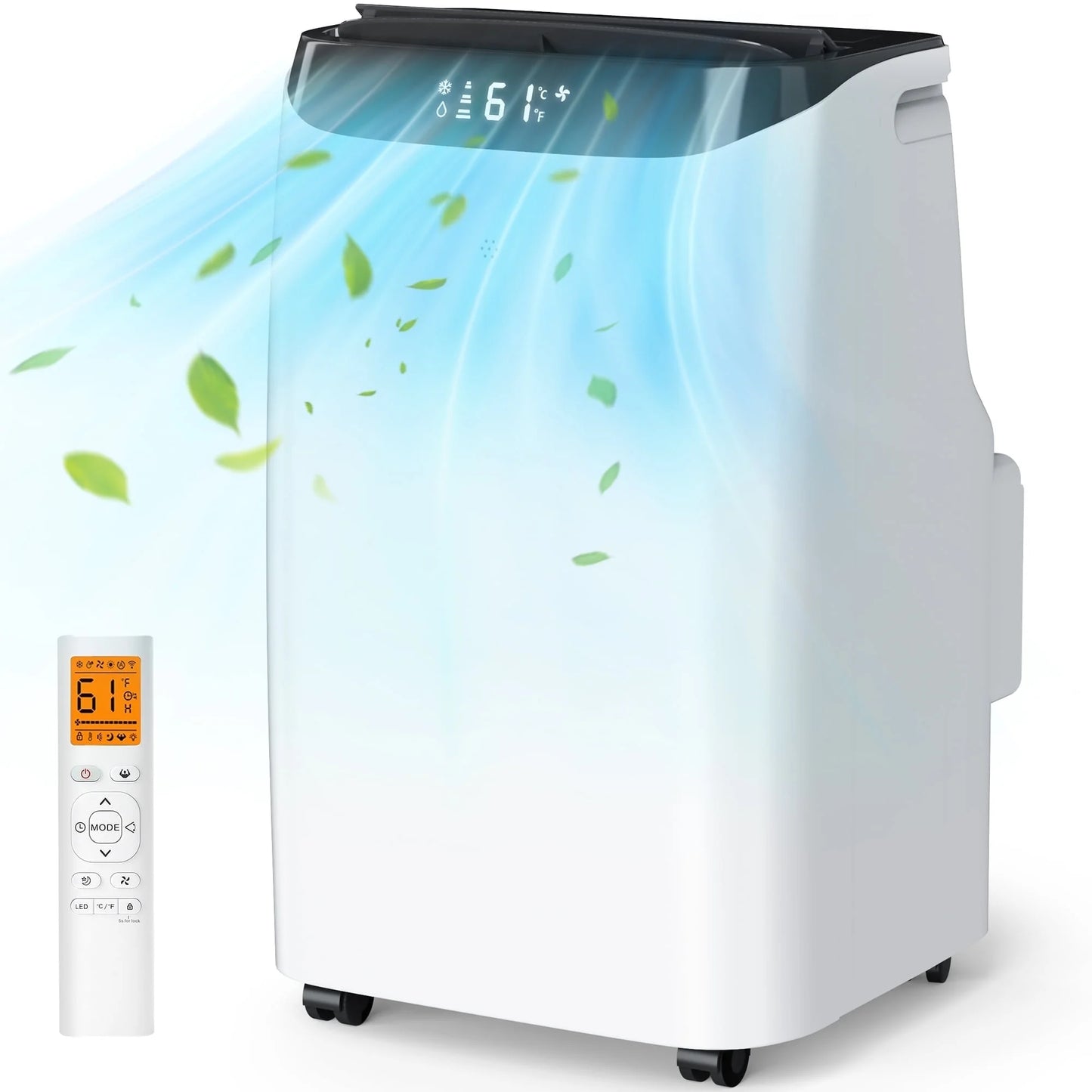 12000 BTU Portable Air Conditioner Cools up to 500 Sq. Ft, 3-In-1 AC, Dehumidifier, Fan