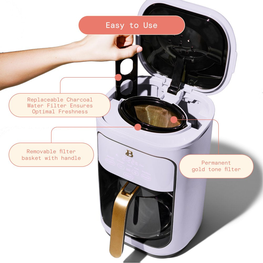 14-Cup Programmable Drip Coffee Maker with Touch-Activated Display, Lavender by Drew Barrymore