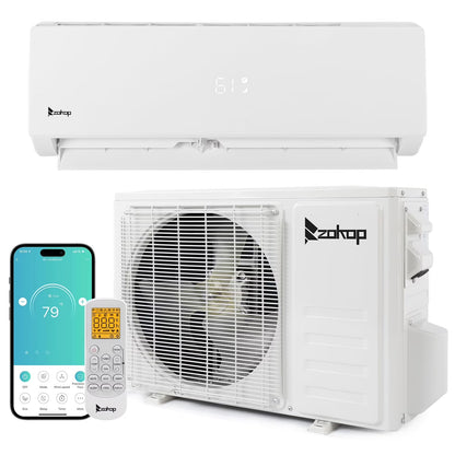 9000 BTU Wifi Enabled 19 Seer Mini Split Air Conditioner & Heater AC 115V