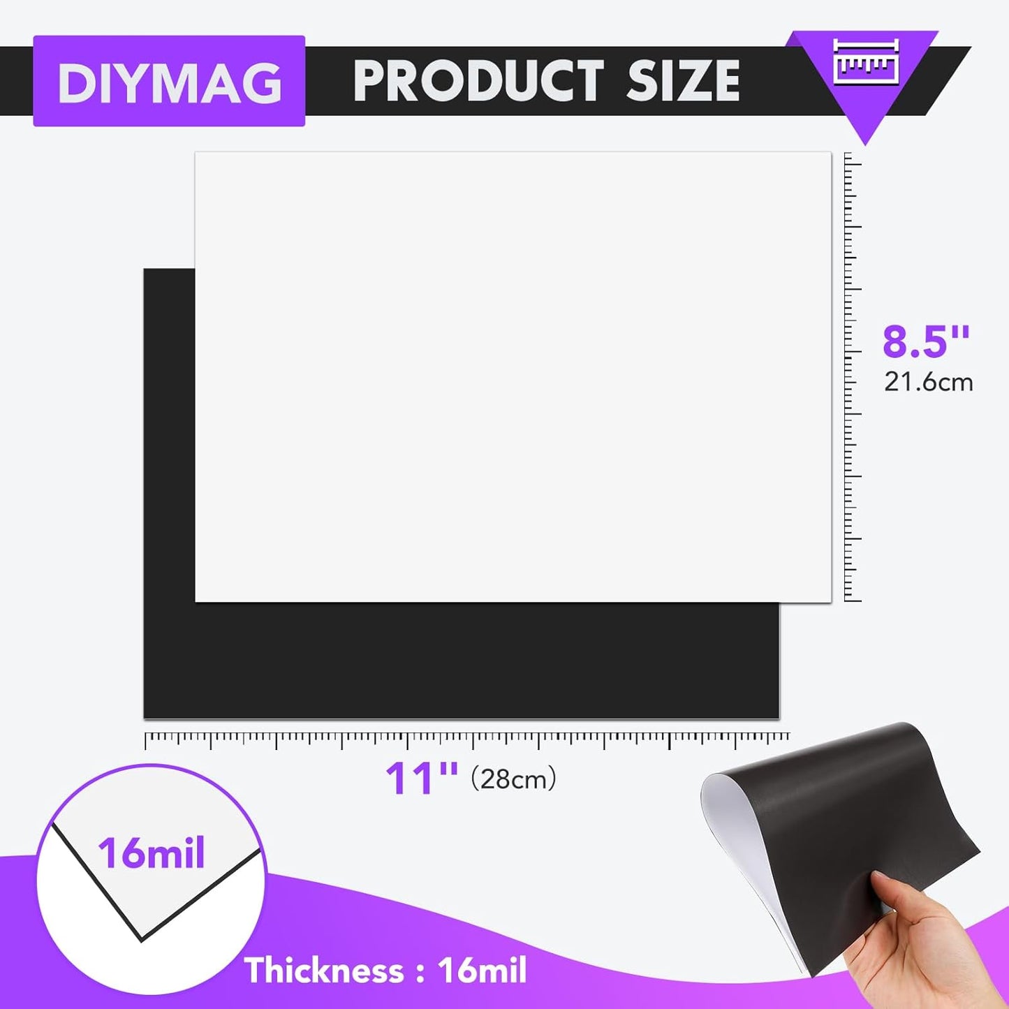 DIYMAG Printable Magnetic Sheets, 8Pcs 8.5 X 11 Inch Flexible Magnet Sheets Matte Non Adhesive Magnetic Paper for Inkjet Printer Photo DIY Crafts