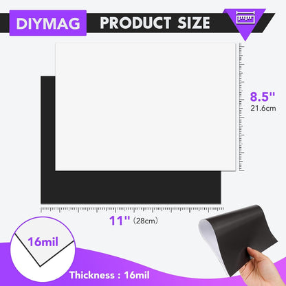DIYMAG Printable Magnetic Sheets, 8Pcs 8.5 X 11 Inch Flexible Magnet Sheets Matte Non Adhesive Magnetic Paper for Inkjet Printer Photo DIY Crafts