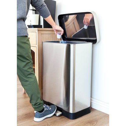 20 Gallon Trash Can, Stainless Steel Step on Kitchen Trash Can, Stainless Steel