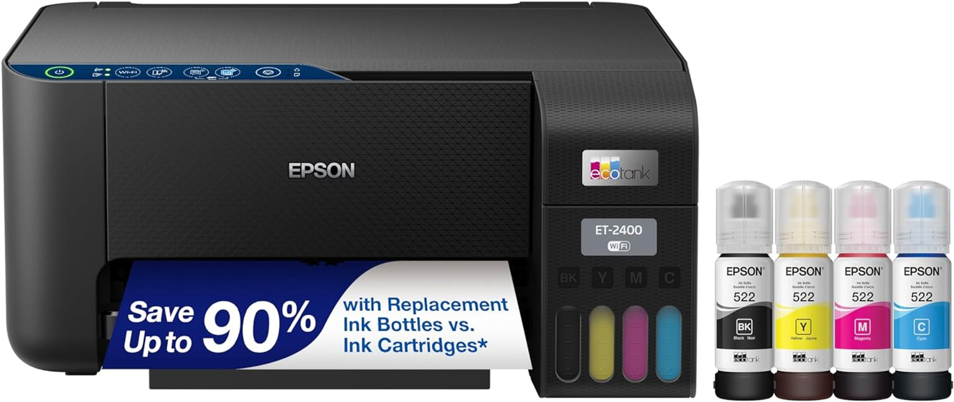 Epson® Ecotank ET-2400 Wireless Inkjet All-In-One Cartridge-Free Supertank Color Printer