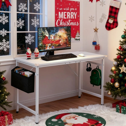 47" Wood Computer Desk PC Laptop Study Table Workstation Home Office Furniture, White