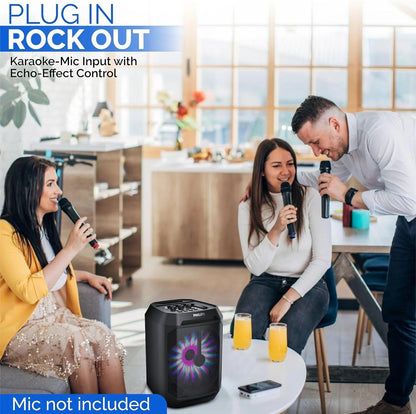 Portable Bluetooth Party Speaker with 8-Inch Woofer and Dynamic Bass Boost, 30W, 7Hrs Play Time, USB-C, Black