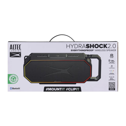 Hydrashock 2.0 Everythingproof™ Bluetooth Speaker, 20H Playtime, Hyperedge LED, Qi Wireless Charging, IP67 Waterproof, Party Sync, USB-C Fast Charge