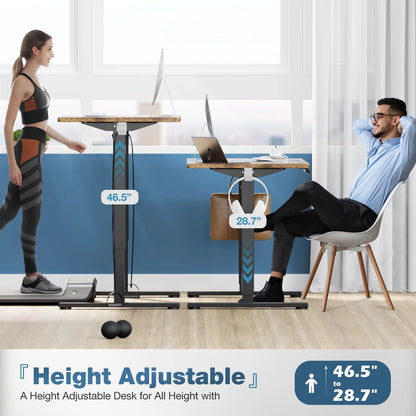 Electric Standing Desk, Height Adjustable Desk, 63 X 24 Inches Ergonomic Stand up Desk with Memory Preset and T-Shaped Metal Bracket for Home Office