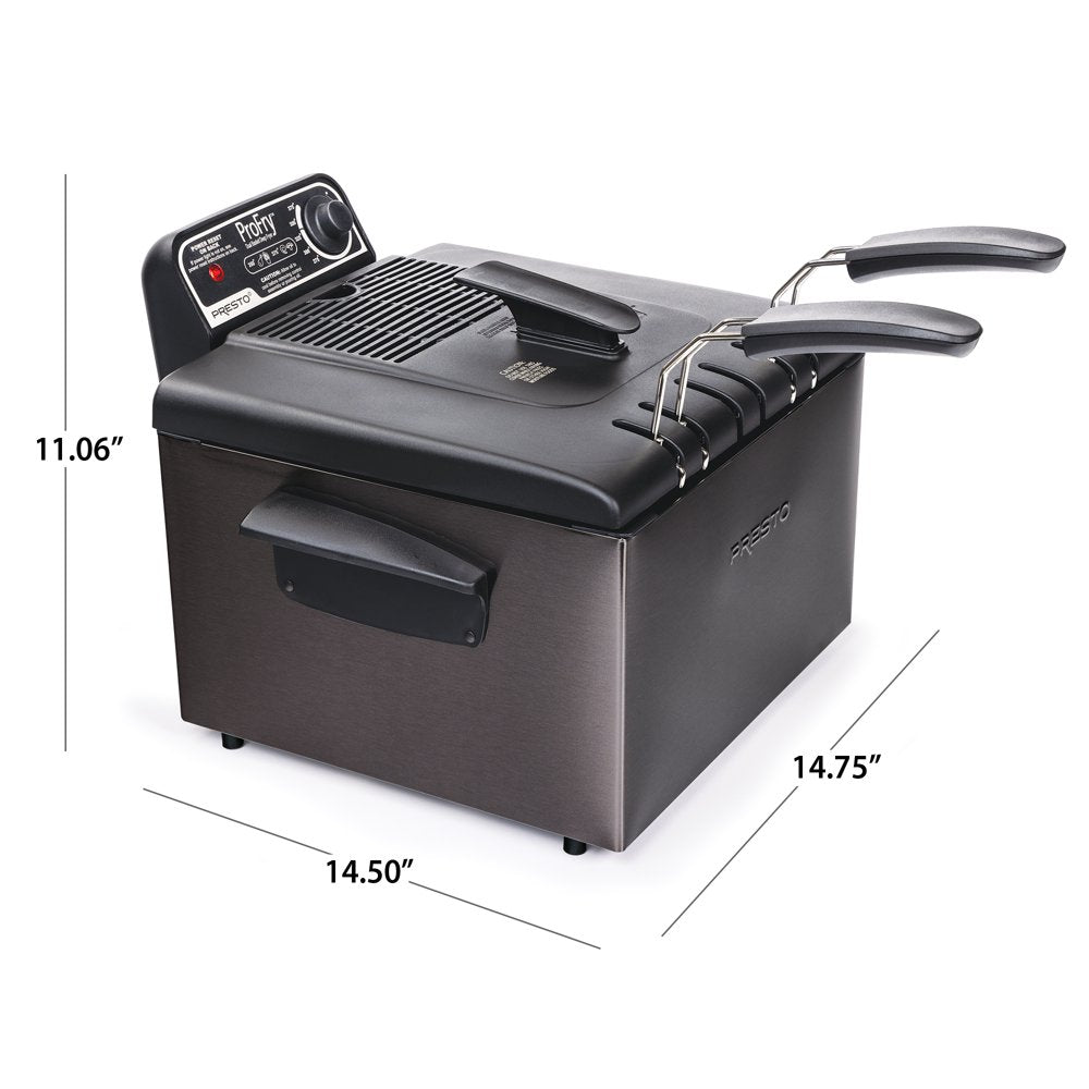 5Qt Dual Basket Pro Fry Immersion Element Black Deep Fryer 05489