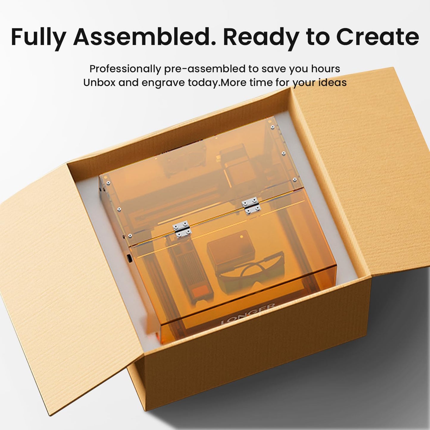 LONGER Ray5 Minis 2.5W Laser Engraver, 12000Mm/Min High-Speed Laser Engraving Machine, 0.01Mm Precision, 130×140Mm Work Area, Beginner-Friendly DIY Engraver for Wood, Acrylic, Leather