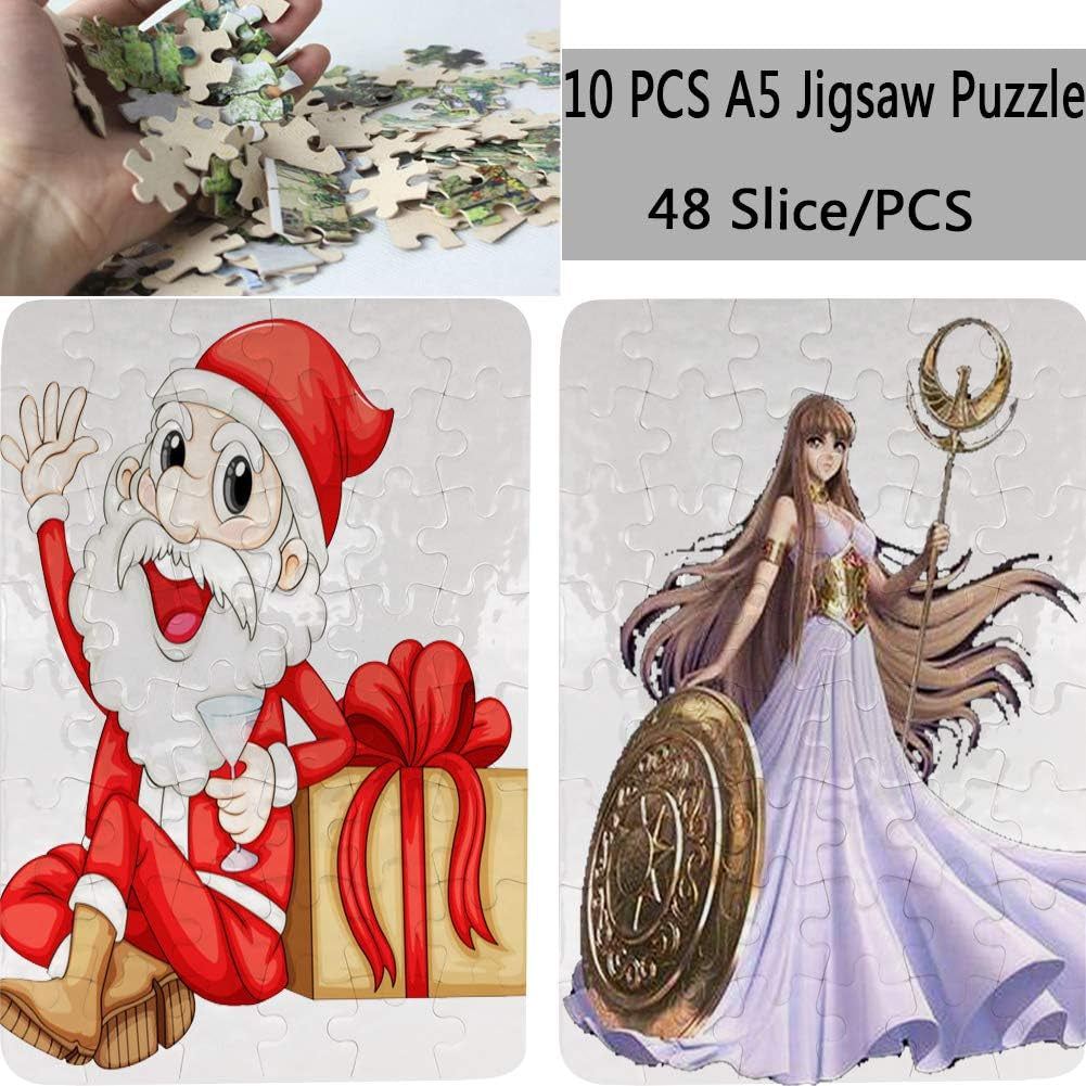 10 Sets Blank Sublimation A5 Jigsaw Puzzles with 48 Pieces - DIY Heat Press Transfer Crafts - Wholesale DIY Thermal Transfer Pearl Puzzles