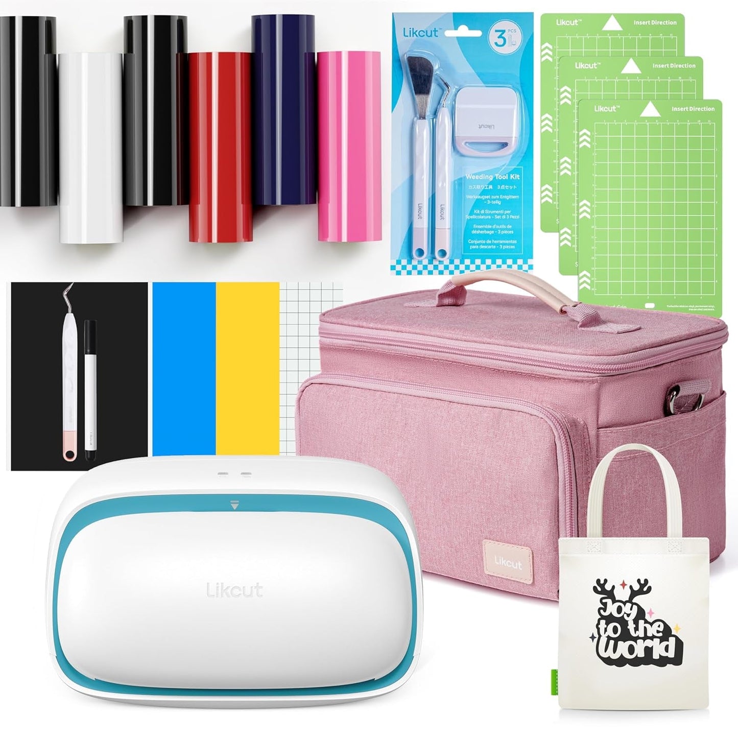 Vinyl Cutter Machine - Heat Transfer Creator Bundle with Carrying Case & Accessories