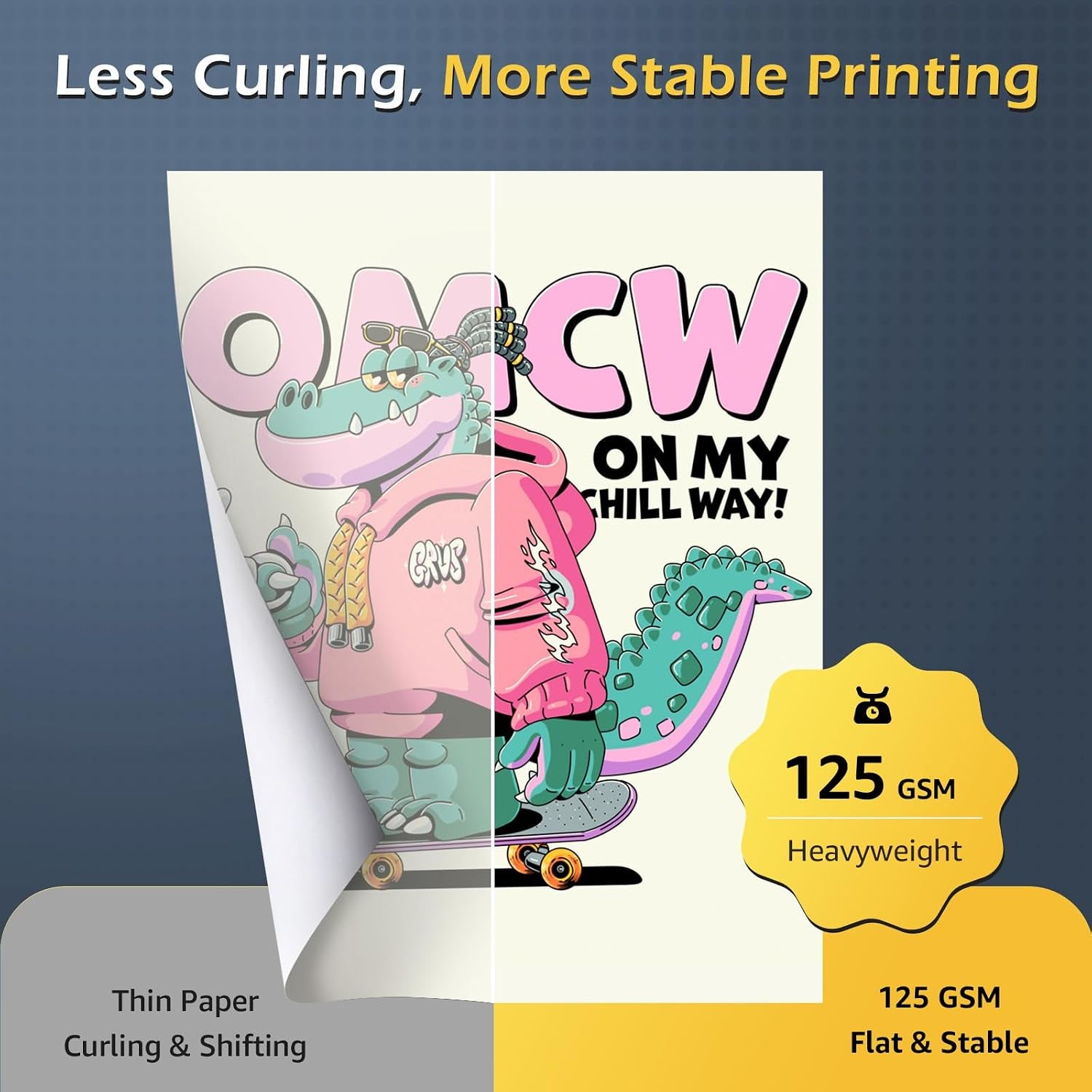 Colemoly Sublimation Paper 8.5X11, 300 Sheets | Heat Transfer Paper for Inkjet Printer 125G with Thermal Sublimation Ink on Coated, Phone Cases, Light Fabrics, DIY Projects