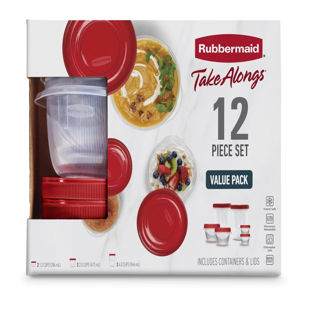 Takealongs 12 Piece Food Storage Set, Red