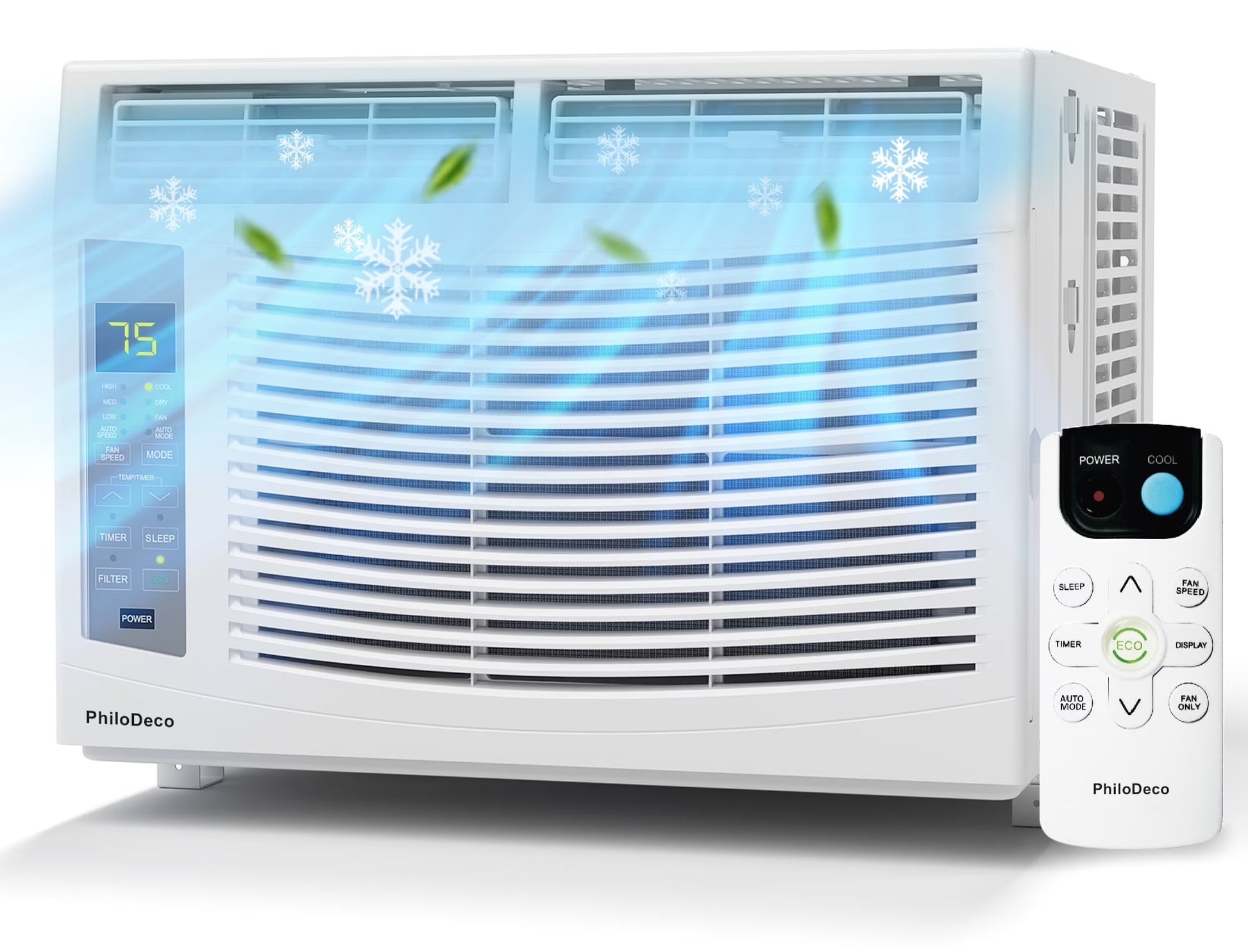 6000 BTU Window Air Conditioner Cool to 250 Sq Ft Intelligent, Led,Remote Control, Easy to Clean Filter Screen, Can Be Used as a Dehumidifier/Fan, Operates Quietly, and Is Energy-Saving