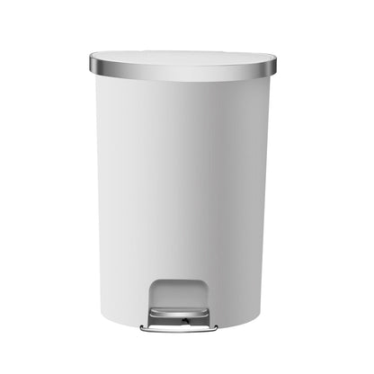 14.5 Gallon Trash Can, Plastic Step Kitchen Trash Can, White