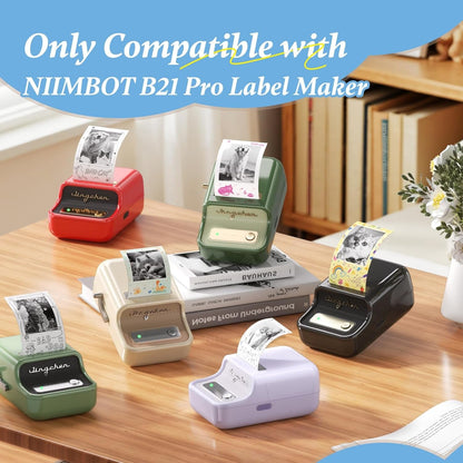 NIIMBOT Photo Papers Compatible with Pro Series Label Makers, Thermal Picture Labels Good Idea to Print Photos, Beauty Memories, Note,List (2.1''X2.6''-54X67Mm)