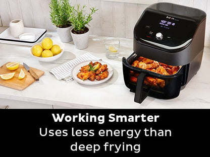Vortex plus 6-Quart 6-In-1 Air Fryer Oven with Clearcook Cooking Window, Digital Touchscreen, Nonstick and Dishwasher-Safe Basket, Includes Free App with over 1900 Recipes, Single Basket