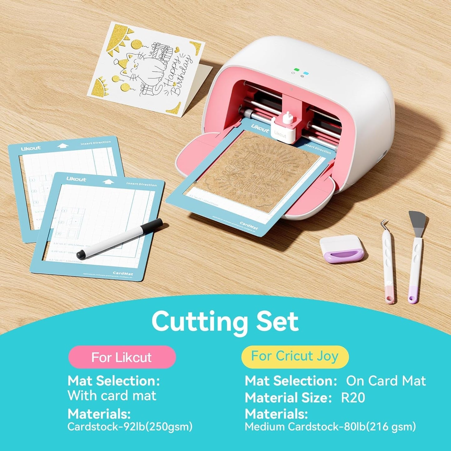 Insert Card Set for S501 Viny Cutter, 16 Pieces with Envelopes Insert Cards and Folding Cards, Create Event Cards for Parties, Weddings, Holidays, Scrapbooks & Keepsakes
