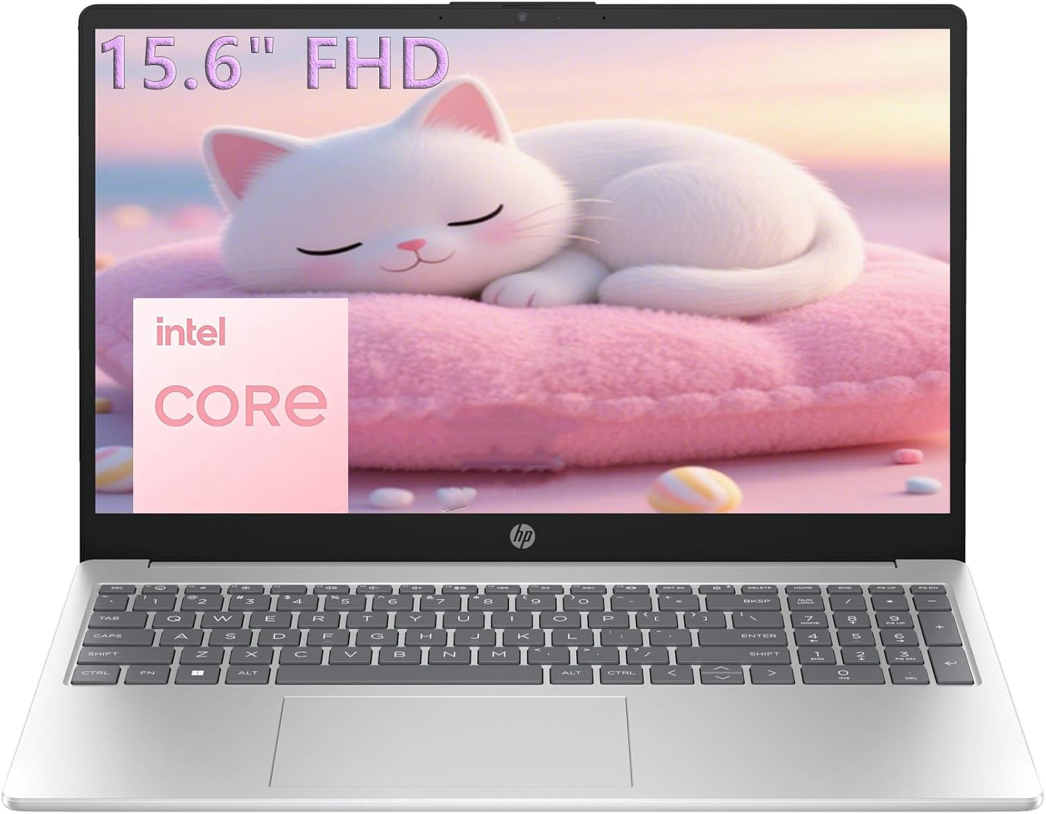 HP 15.6" FHD Laptop 2026 Edition with Copilot AI, 16GB RAM, 256GB SSD, Intel Processor, Long Battery Life, Lightweight 3.64 Lbs, Microsoft 365, Windows 11 for Students & Office