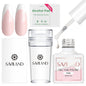 Saviland French Manicure Kit: French Tip Nail Stamp with White Gel Nail Polish Set, Jelly Silicone Nail Stamper Nail Stamper Kit for French Nails Home DIY Nail Salon