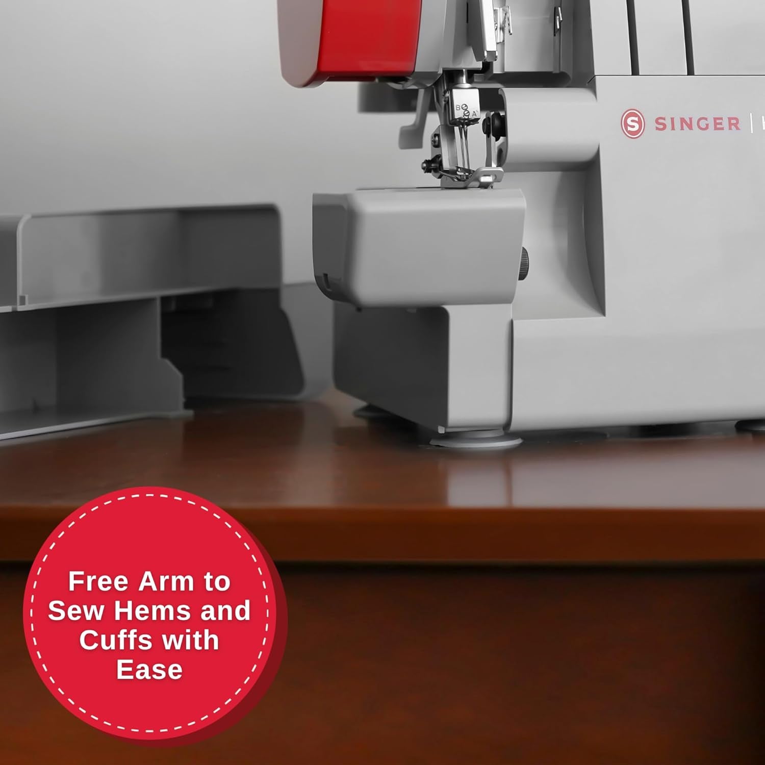 SINGER HD0450S Heavy Duty Serger | Overlock Machine with 2-3-4 Thread Capability, 1300 Stitches/Minute, 60% Larger Cutting Knife, Differential Feed, Full Metal Frame & Free Arm