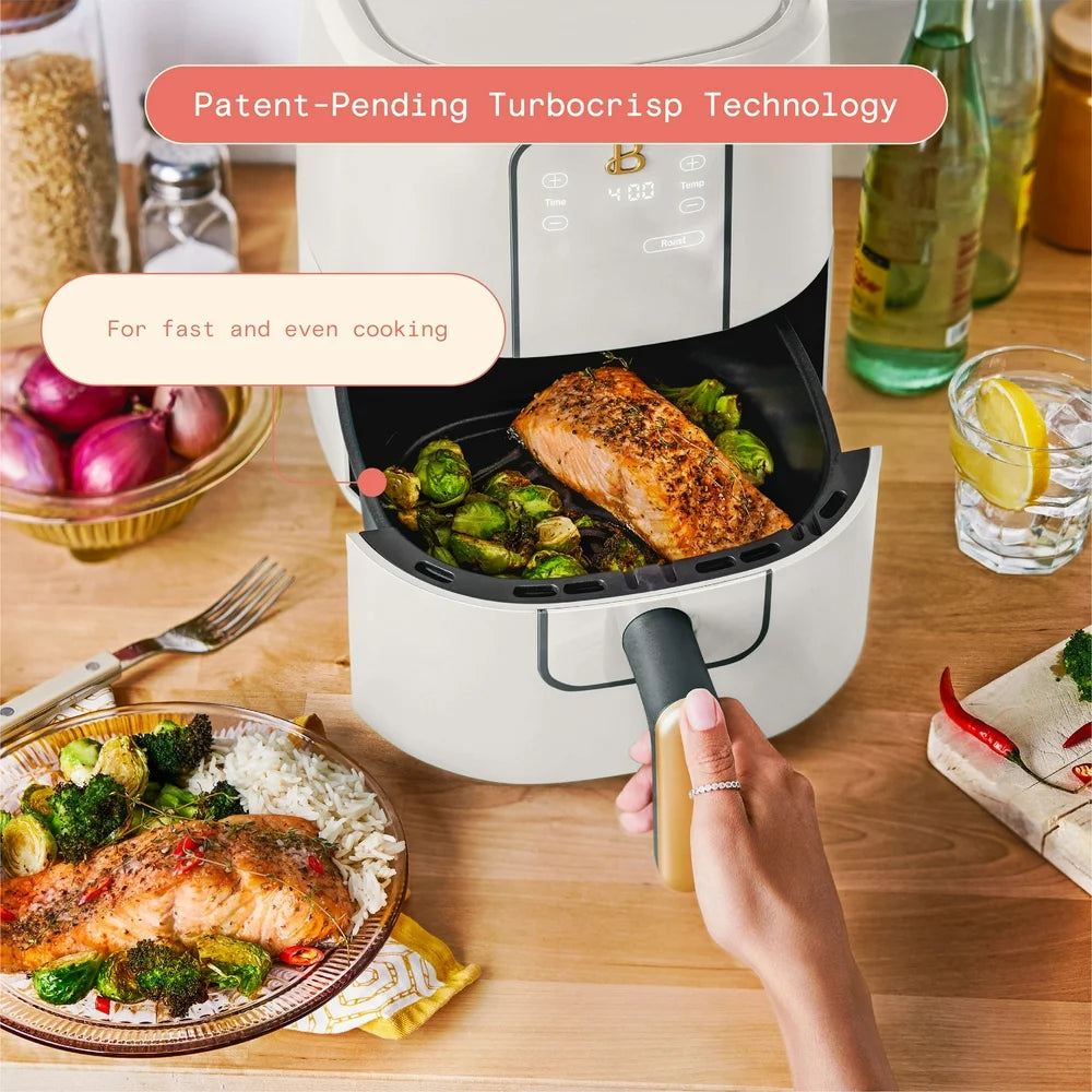 3 Qt Air Fryer with Turbocrisp Technology, White Icing by Drew Barrymore